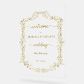 Elégant Forme Floral Golden Frosted Welcome (Angle)