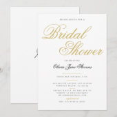 Elegant formeel Classic Gold Script-Vrijgezellenfe Kaart (Voorkant / Achterkant)