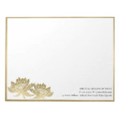 ELEGANT FORMEEL FAUX GOLD LOTUS FLORAL BUSINESS NOTITIEBLOK (Voorkant)