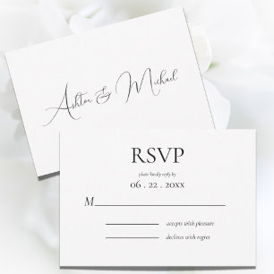 Elegant formeel minimalistisch modern RSVP kaartje