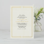 Elegant formeel monogram RSVP QR Code Weddenschap Folie Uitnodiging (Staand Voorkant)