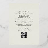 Elegant formeel monogram RSVP QR Code Weddenschap Folie Uitnodiging (Achterkant)