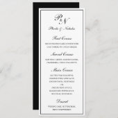 Elegant formeel monogram traditionele trouwdag menu (Voorkant / Achterkant)