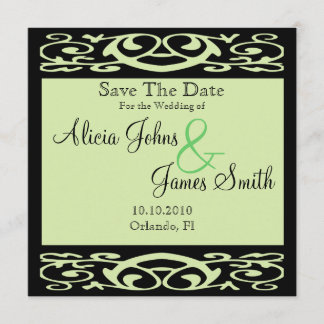 Elegant formeel pastel Green Save the Date Card