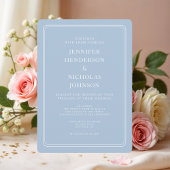 Elegant Formeel Poeder Blauw Bruiloft Kaart