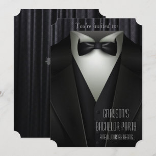 Elegant formeel Tuxedo vrijgezellenfeest Kaart
