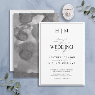 Elegant formeel zwart-witkalligrafie kaart