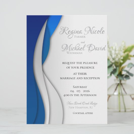 Élégant, formel et moderne Faire-part de mariage b (Debout devant)