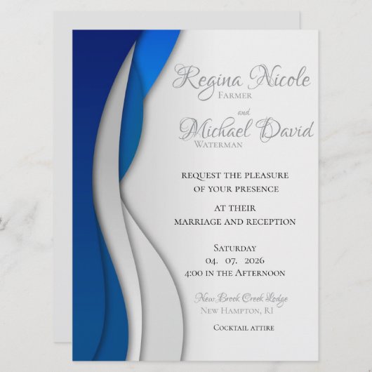 Élégant, formel et moderne Faire-part de mariage b (Devant / Derrière)