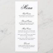 Elegant Formele Calligrafie Zwart-wit huwelijk Menu (Voorkant)