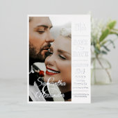 Elegant Formele  Fotobruiloft Sla de datum op Folie Uitnodiging (Staand Voorkant)