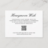 Elegant Formele Honeymoon Fund QR Code Weddenschap Informatiekaartje (Voorkant)
