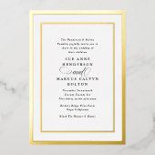 Elegant Formele Kalligrafie Goud Lijst Bruiloft Folie Uitnodiging (Voorkant)