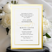 Elegant Formele Kalligrafie Goud Lijst Bruiloft Folie Uitnodiging