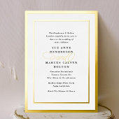 Elegant Formele Kalligrafie Goud Lijst Bruiloft Folie Uitnodiging