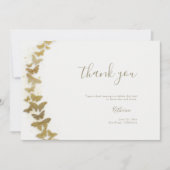 Elegant Formele Modern Gold Butterflies Boho Brida Bedankkaart (Voorkant)