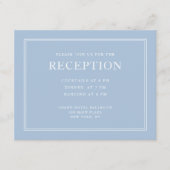Elegant Formele Powder Blue Wedding Reception Encl Informatiekaartje (Voorkant)