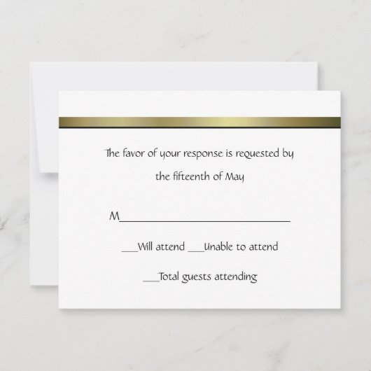 Elegant Formele Respons Card RSVP Kaartje (Voorkant)