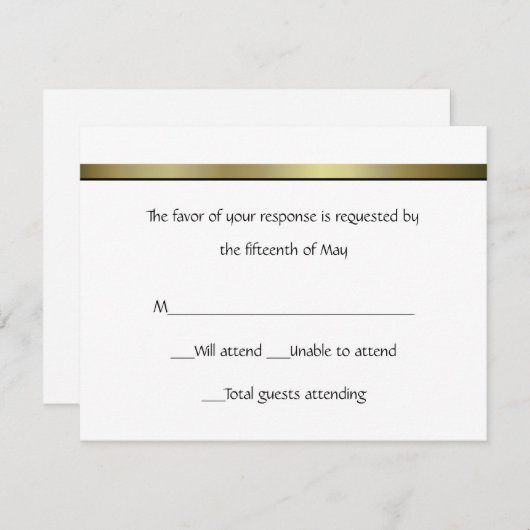 Elegant Formele Respons Card RSVP Kaartje (Voorkant / Achterkant)