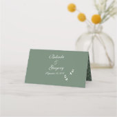 Elegant Formele Salie Olijf Groen Script Bruiloft (Achterkant)