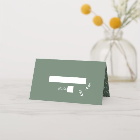 Elegant Formele Salie Olijf Groen Script Bruiloft (Voorkant)