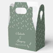Elegant Formele Salie Olijf Groen Script Bruiloft Bedankdoosjes (Geopend)