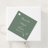 Elegant Formele Salie Olijf Groen Script Bruiloft Bedankjes Labels (In situ)