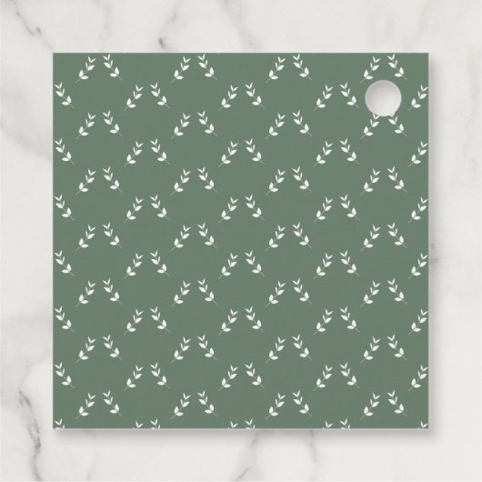 Elegant Formele Salie Olijf Groen Script Bruiloft Bedankjes Labels (Achterkant)