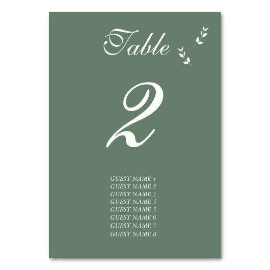 Elegant Formele Salie Olijf Groen Script Bruiloft Kaart (Achterkant)