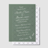 Elegant Formele Salie Olijf Groen Script Bruiloft Vellum Uitnodigingen (Offset (Uitnodiging))