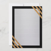 Elegant Formele uitnodiging voor zwart, wit en gou (Achterkant)