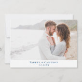 Elégant Fort Myers Floride Mariage Navy Carte (Dos)