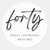 Elegant Forty Birthday Party Stickers (Devant)