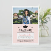 Elegant foto Afstuderen uitnodiging (Staand voorkant)