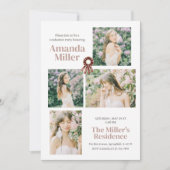 Elegant foto Afstuderen uitnodiging (Voorkant)