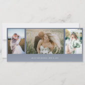 Elegant Foto Collage Blue Wedding Hartelijk dank (Voorkant)