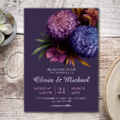 Elegant Foto Dahlia Minimalist Wedding Invitation Kaart
