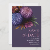Elegant Foto Dahlia Wedding Save the Dates Kaart (Achterkant)