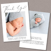 Elegant foto Dank je geboorte Aankondiging
