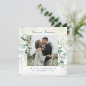 Elegant Foto Greenery Eucalyptus Wedding Save The Date (Staand voorkant)
