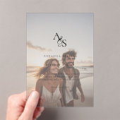 Elegant, foto, klassiek, monogram, bruiloft acryl uitnodigingen (Insitu (Draagbaar))