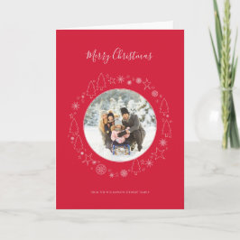 Elegant foto met kerstmis met Red Holiday Card Feestdagen Kaart