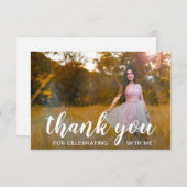 Elegant Foto Modern Afstuderen Bedankkaart (Voorkant / Achterkant)