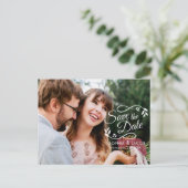 Elegant Foto Modern Script Sla de datum op Aankondigingskaart (Staand voorkant)