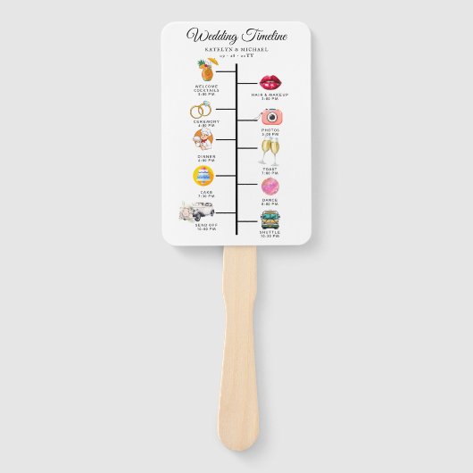 Elegant foto modern trouwprogramma handventilator handwaaier (Voorkant)