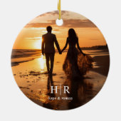 Elegant foto monogram keramisch ornament (Achterkant)