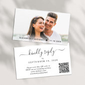 Elegant foto QR Code Weddenschap RSVP Informatiekaartje