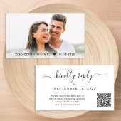 Elegant foto QR Code Weddenschap RSVP Informatiekaartje