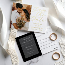 Elegant foto Save the Date Real Gold Wedding