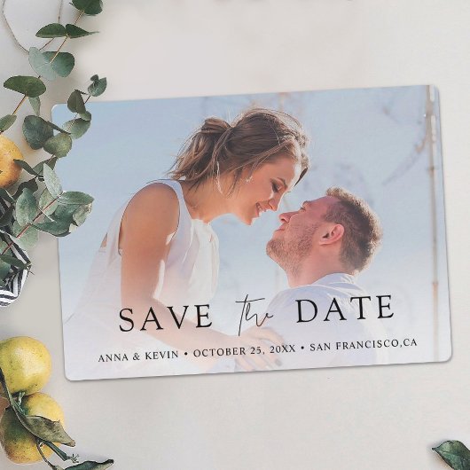 Elegant Foto Save the Date Wedding Invitation